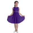 thumbnail image 4 of RUNQHUI Flower Girl Dress Big Girls Sequined Lace Chiffon Sleeveless Pageant Wedding Party Dress Porm Purple 10, 4 of 7
