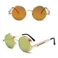 thumbnail image 2 of FashionMio Steampunk glasses new fashion round sunglasses retro glasses trendy sunglasses for men and women/#1, 2 of 4