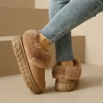 thumbnail image 4 of Dasayo Furry Boots for Women Ankle House Bronze Fuzzy Winter Warm Snow Chunky Booties Womens Shoes 41, 4 of 8