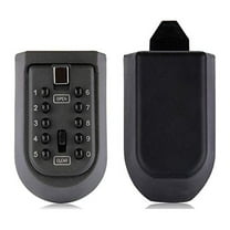 Giyblacko Indoor & Outdoor Key Lock Box Wall Mounted Button Combination Key Storage Lock Box With Black Rubber Cover & Wall Fixings For 5 To 7 Keys