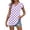 A143 Purple, variant on Xdegoge Womens Blouses Polka Dot Print V Neck Ruffle Short Sleeve Tunic Tops Casual Summer Babydoll Peplum Shirts Elegant Flowy Vacation Wear Classic Loose Fit Tees