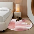 thumbnail image 2 of Round Rugs 4Ft, Pink Abstract Art Round Area Rug Washable Indoor Throw Carpet, Contemporary Luxury Color Block Soft Non Slip Circle Rug for Kitchen Nursery Room Home Decor Aesthetic, 2 of 8