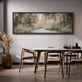 thumbnail image 6 of Large Framed Canvas Print Foggy Pine Trees with Warm Earth Tones, Cozy Wall Art Decorative Ready to Hang Painting for Living room Bedroom - 60"x20" Black Frame, 6 of 9