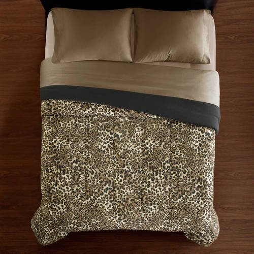 photo Cheetah Print Comforter Set Walmart mainstays microfiber full or queen leopard print comforter 1 each
