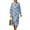 Blue Butterfly Tie-dye, variant on COEQINE Women's Midi Dress 3/4 Sleeve Wrap V-Neck Casual Sundress, Loose Fit Linen-Like Calf Length Tunic Dress for Women, Machine Washable, Size S, Hummingbird Bohemian Flower
