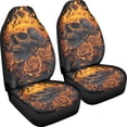 thumbnail image 3 of XYZCANDO 2 pcs Car Front Seat Covers for SUV Front Seats Car Seat Covers Soft Decorative, Van Auto Truck Vehicle Front Seats Protector, Flame Skull, 3 of 10