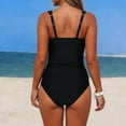 thumbnail image 5 of Mifsaly Women's Tummy Control One Piece Swimsuit Deep V Neck Scalloped Trim Mesh Inset Bathing Suit Ruched Slim Fit Monokini Flattering Swimwear XXL, 5 of 6