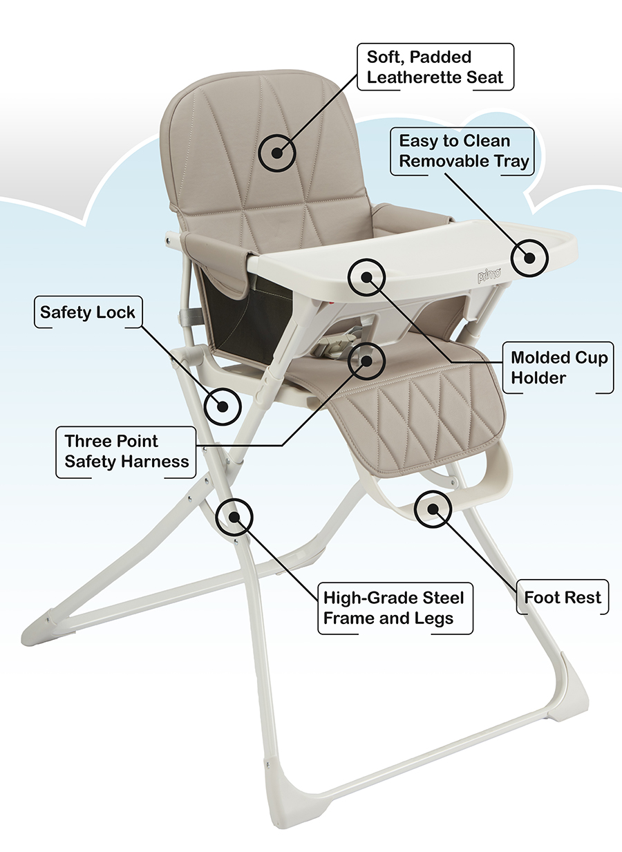 Primo PopUp Folding High Chair - Gray