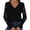 Black, variant on Women V Neck Ribbed Knit Sweater, Long Sleeve Floral Lace Patchwork Dressy Casual Pullover Top