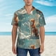 thumbnail image 2 of Balery Starry Sky Cloud Fox Camisas hawaianas de manga corta para hombre, camisas playeras de corte holgado, camisas de vacaciones con botones,Large, 2 of 7