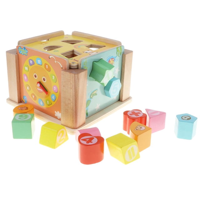 Caja de Sabiduría con 12 Hoyos de Herramientas de Enseñanza de Números para Desarrollo Capacidad de Niños perfke Juguete de madera de bloques de sabiduría
