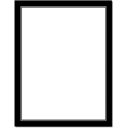 Basic Border Letterhead Laser &Amp; Inkjet Printer Paper - Brights (Black, 100 Pack)
