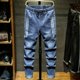thumbnail image 3 of Pantalones vaqueros harén para hombre, tallas grandes 7XL, 8XL, 9XL, 10XL, otoño 2024, nueva moda, pantalones vaqueros casuales con cintura elástica, pantalones de calle para hombre, 3 of 5