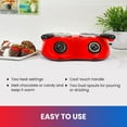 thumbnail image 4 of Total Chef Deluxe Chocolatiere Dual Electric Melter for Chocolate and Candy Melts, 17.6 oz (500 g), Fondue Pot, DIY Candy Maker with 100+ Piece Accessory Kit for Dessert, Special Occasion, Red, 4 of 7