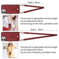 thumbnail image 4 of Compatible with iPhone 12 Pro / 12 Case Wallet, with Credit Card Holder Zipper Pocket Crossbody Strap Heart Pattern PU Leather Magnetic Clasp Kickstand Heavy Duty Protective Flip Cover, Red, 4 of 12