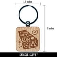 thumbnail image 2 of Georgia State with Text Swirls Square Keychain Charm Tag - Engraved Wood, 2 of 6