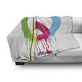 thumbnail image 2 of Groovy Soft Flannel Fleece Throw Blanket, Digital Peace Dripping Paint Liquid Colors Pacifism Themed Old Movements, Cozy Plush for Indoor and Outdoor Use, 60" x 80", Multicolor, by Ambesonne, 2 of 5