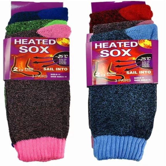Women's Winter Thermal Multicolored Ankle Quarter Socks for Cold Weather Warm Work Heavy Duty Boots Socks (6 Pack)