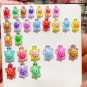 200Pcs Mini Resin Turtles Glow in the Dark, 0.43x0.28inch Tiny Sea Turtle Animals Small Luminous Figures Miniature Plastic Ocean Animal for Fairy Garden Micro Landscaping Dollhouse Home Decor Crafts
