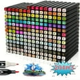 thumbnail image 4 of Hot Sales 262/204/168/120/100/80/60/48/36/24/12 Pcs Student Anime Drawing Pen Watercolor Notebook Marker Pen Set, Color Painting Double-ended Marker, 4 of 5
