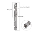 thumbnail image 2 of Unique Bargains M8 x 1.25 Uncoated High Speed Steel Combination Drill Tap Bit 2.83' Length, 2 of 6