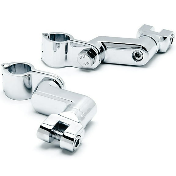 Krator Chrome 1 1/4" Engine Guard Bowleg Footpeg Clamps Compatible with Harley Davidson Electra Glide FLH 1984-1985
