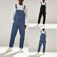 thumbnail image 5 of qucoqpe Men's Denim Bib Overalls Fashion Slim Fit Jumpsuit with Pockets, 5 of 5