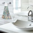 thumbnail image 7 of 2PCS Velcro Hangable Hand Towels Quick-Drying Hanging Kitchen Towels for Kitchen & Bathroom Intricate Blue Shape, 7 of 7