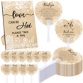 thumbnail image 1 of Wedding Fans Roowest 101 unidades para invitados con letrero de mesa de madera, 1 of 7