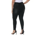 thumbnail image 3 of Gocolloa Womens Plus Size Skinny Jeans High Waisted Stretchy Classic Ankle Jean Black 16W, 3 of 5