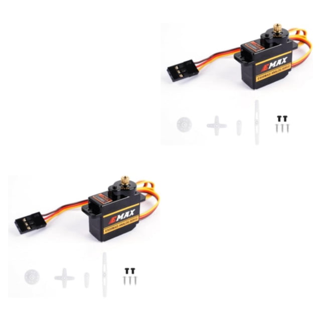 bedienty Black EMAX EMX-SV-0275 ES08MA II 12g Metal Gear Analog Servo For RC Robotics Plane Wing Car Radio 2Set