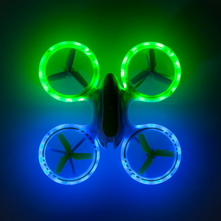 UFO 3000 LED Drone Toy For Boys and Girls - Quadcopter with Ultra Bright LED Lights - Fly In The Dark and Do 3D Flips and Stunts - Includes BONUS