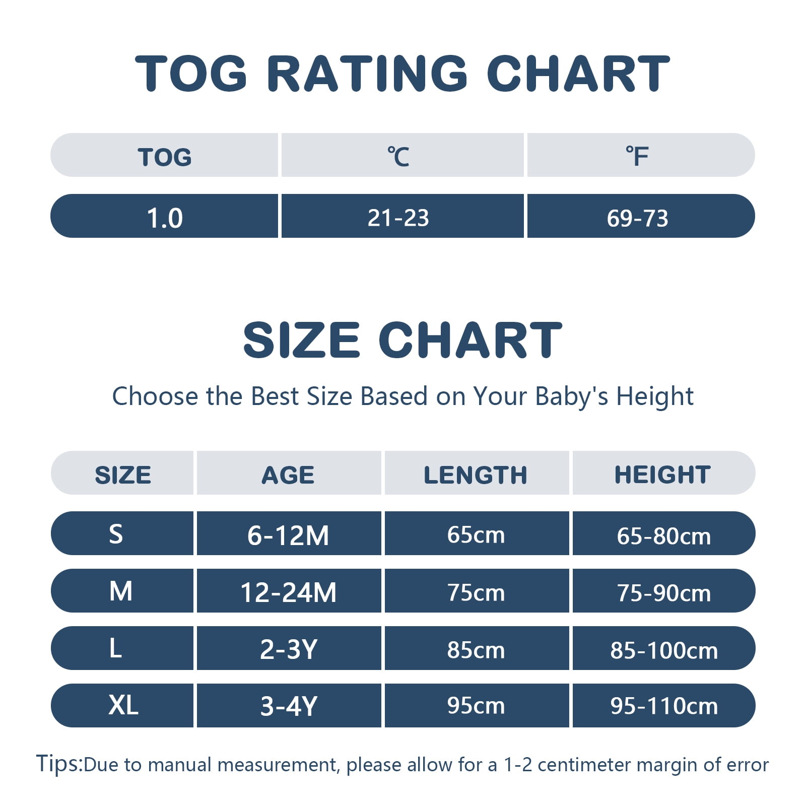 Mosebears 1.0 Tog Baby Sleeping Bag - Cotton Sleeveless Sleep Sack for Baby(navy blue,S(6-12 Months))