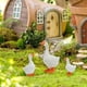thumbnail image 1 of Estatuas de ganso blancas para habitación, esculturas de animales, adorno de ganso blanco grande para micropaisaje, camas de flores, bricolaje, 3 uds., 1 of 8