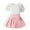 Pink, variant on Edvintorg Toddler Girl Outfits Set Short Sleeve Flower Mesh Tops +Pleated Skirt Set 2Pcs Clothing for Children Girls 18Months-5Years School Girl Outfit for Kids