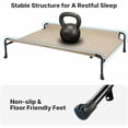 thumbnail image 4 of Outdoor Dog Bed, Raised Dog Bed for Large Dogs, Elevated Pet Bed with Headrest, Washable Cooling Dog Cot, Breathable Pet Hammock for Indoor or Camping, 41", Non-Skid, Beige, 4 of 6