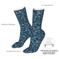 thumbnail image 4 of KLL Blue and White Gradient Snowflake Print Womens Crew Socks Athletic Middle Tube Long Socks Novelty Socks Gifts For Men, 4 of 7