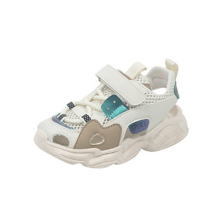 

Daeful Children Beach Shoes Hollow Out Sport Sandals Mesh Athletic Sandal School Lightweight Comfort Closed Toe Beige 6C