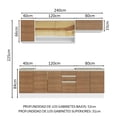 thumbnail image 3 of Cocina Integral Madesa Glamy Sin Tarja 240 cm Marron MDP, 3 of 5