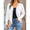 thumbnail image 6 of Women Cardigan Sweaters Long Sleeve Casual Light-Weight Button Down V-Neck Fall Sweater White M, 6 of 8