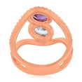 thumbnail image 3 of KIRAN FINE JEWEL Oval Blue Topaz Amethyst Cocktail Band Ring Rose Gold Plated 925 Silver Wedding Women Gemstone Statement Jewelry Gift For Her, 3 of 5