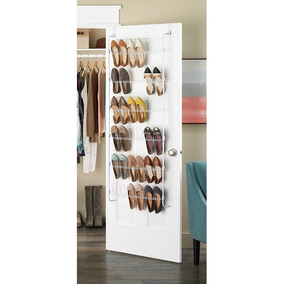 Whitmor 6-tier Space-saving Over-the-Door Metal Shoe Rack, 18-Pair Capacity, White