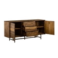 thumbnail image 3 of Wooden Buffet with Natural Wood Grain Finish and Metal Base, Brown- Saltoro Sherpi, 3 of 5