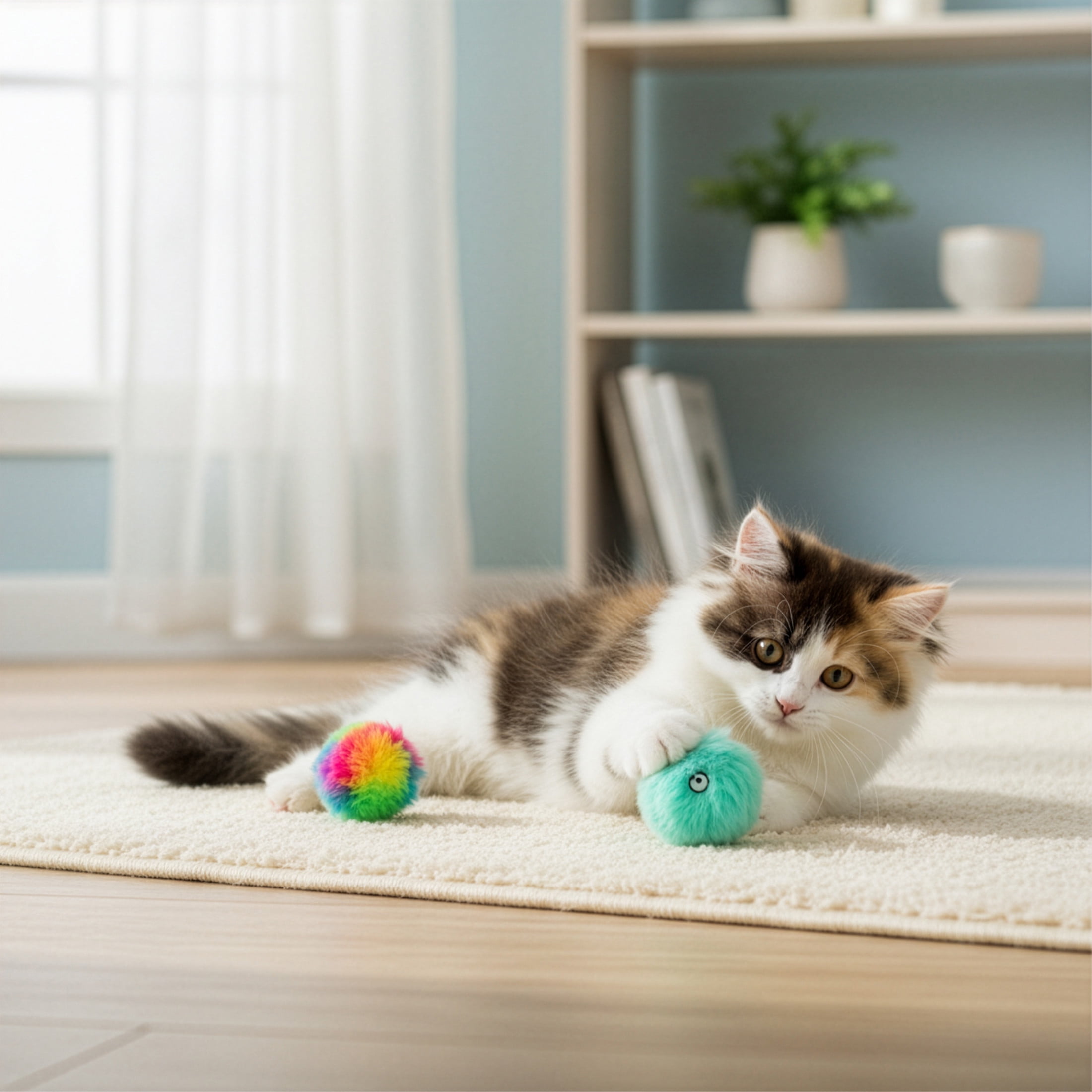 SmartyKat Fuzzy Friends (Set of 2) Soft Plush Catnip Ball Cat Toys