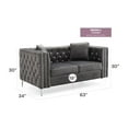 thumbnail image 2 of Glory Furniture Paige Velvet Loveseat in Gray, 2 of 6