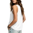 thumbnail image 4 of Atogsazn Women's Summer V Neck Linen Tank Tops Dressy Casual Sleeveless Pleated Front Vest Basic Tunic Tops White M Fashion, 4 of 7
