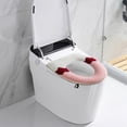 thumbnail image 5 of Thicker Bathroom Toilet Seat Cover Pads Zipper Model Toilet Seat Household Embroidery Sitting Washer Toilet Seat Cover Cute Washer Four Seasons Universal Toilet Seat (Pink), 5 of 6