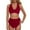 Red, variant on MIXUE Swim Suits for Women Solid Color High Waisted Sexy Push Up Vintage Two Piece Retro Ruched High Waist Bikini Sets for Women Set Swimwears Holiday Wear,Red,S