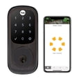 thumbnail image 1 of Cerradura de seguridad Yale con cerrojo, cerradura de puerta de entrada no conectada sin llave de níquel satinado con teclado digital y pantalla táctil para entrada de código, ‎YRD256-NR-619, 1 of 2