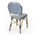 thumbnail image 3 of Outdoor French Bistro Chair Set of 2- White Blue Wicker Woven- Brown, 3 of 5